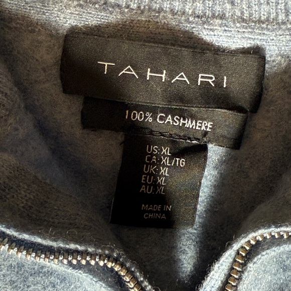 Tahari  Fuzzy and Cozy 1/4 Zip-Up Men’s Pullover, Blue, XL. - Picture 7 of 10
